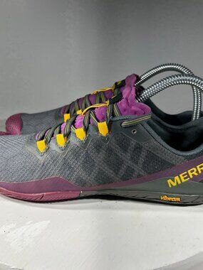 Merrell Vapor Glove 3 Barefoot Running Shoes Womens 8 Minimalist Gray Sneakers